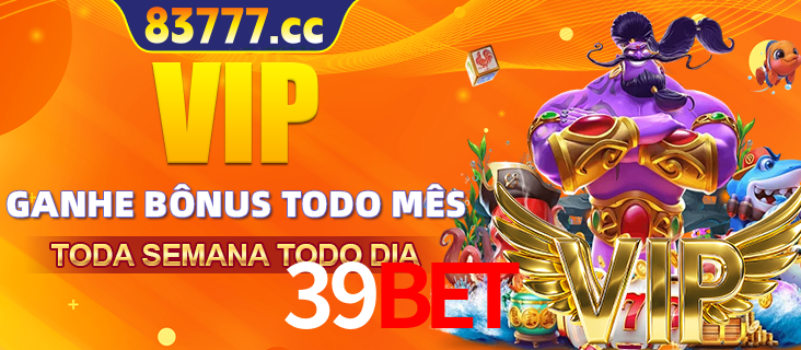 Banner promocional do 39bet oferecendo 100% de recompensas adicionais contínuas para quem fizer o login diário (Daily sign-in), com um mascote de coelho.
